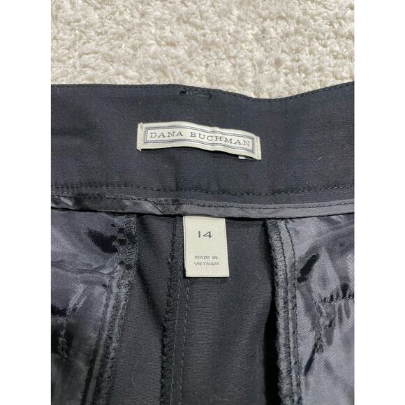 Dana Buchman Womens Size 14 Wide Leg Flat Front Trouser Pants Black 400331582372 - Picture 8 of 10